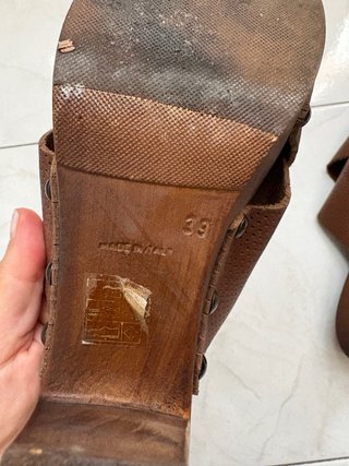 Sabot Marradini pelle e legno marroni