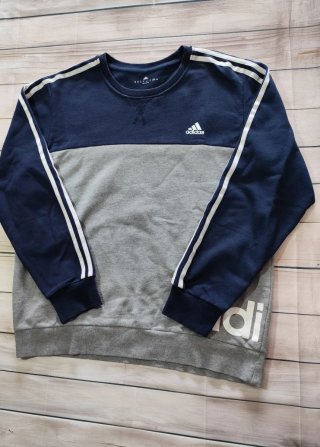 Sudadera Crewneck Adidas Azul y Gris Talla XL