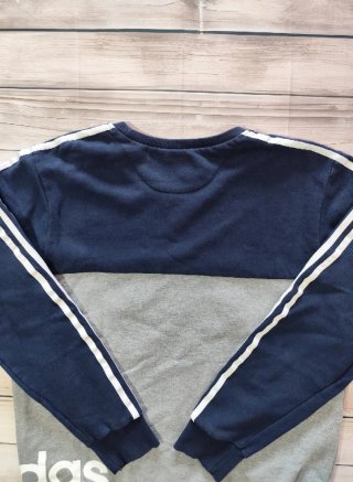 Sudadera Crewneck Adidas Azul y Gris Talla XL