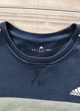 Sudadera Crewneck Adidas Azul y Gris Talla XL