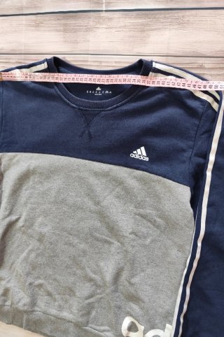 Sudadera Crewneck Adidas Azul y Gris Talla XL