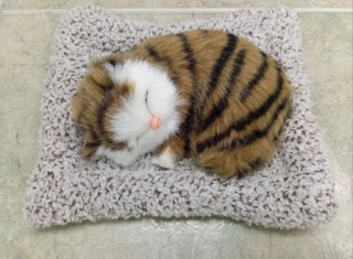 Gato realista durmiendo en su camita (NUEVO)