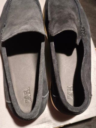Zapatos de ante azul Zara hombre