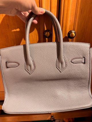 Bolso parecido a birkin en color celeste