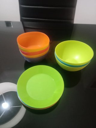 Vajilla Infantil Plástico Colores