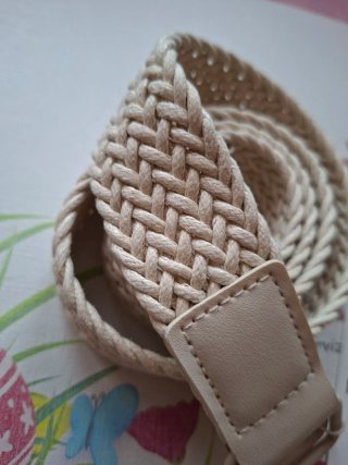 Cintura beige intrecciata
