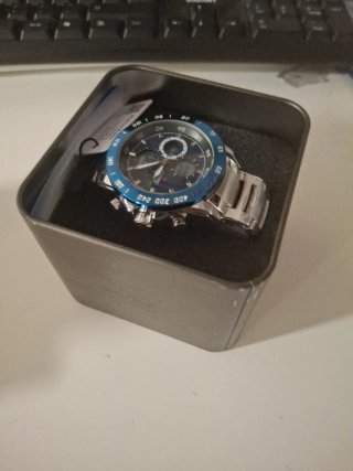 Reloj FREDRIC Dual Time Plateado Azul
