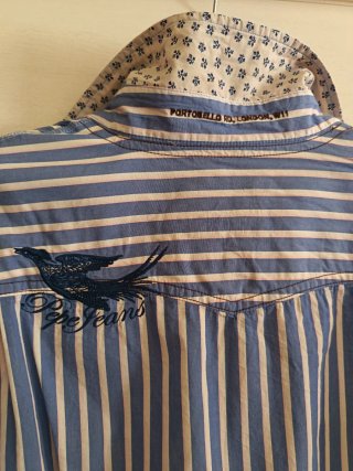 Camisa Rayas Azul y Blanca