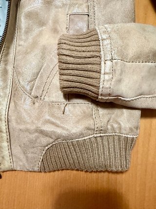 Cazadora Piel Pull and Bear Marrón Talla S