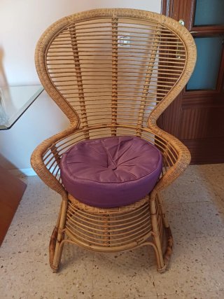 Sillón vintage caña bambú y ratán