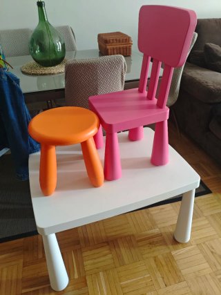 Mesa, Silla y Taburete Infantil Ikea