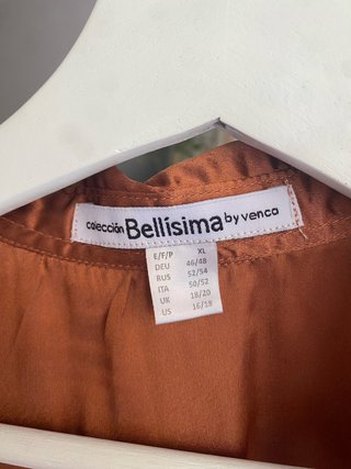 Blusa satinada naranja Bellísima XL