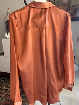 Blusa satinada naranja Bellísima XL