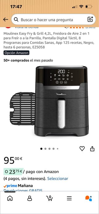 Freidora de aire Moulinex Easy Fry & Grill