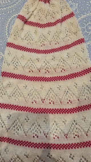 Cofia fallera beige y roja