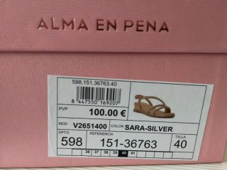 Sandalias ALMA EN PENA plateadas con pedrería