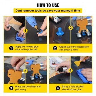 Herramienta de Eliminación de Abolladuras, 89 Piezas de Herramientas de Reparación de Abolladuras Sin Pintura, Kit de Reparación de Abolladuras para Automóviles con Tablero Reflector LED, Kit de T...