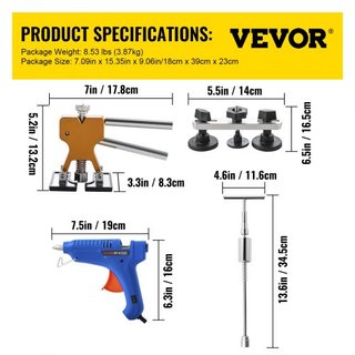 Herramienta de Eliminación de Abolladuras, 89 Piezas de Herramientas de Reparación de Abolladuras Sin Pintura, Kit de Reparación de Abolladuras para Automóviles con Tablero Reflector LED, Kit de T...