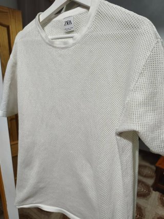 Camiseta Zara M Malla Blanca
