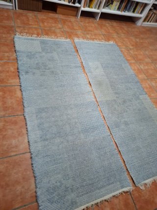 2 Tappeti blu in cotone