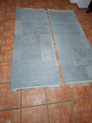 2 Tappeti blu in cotone