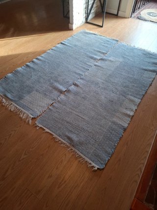 2 Tappeti azzurri in cotone. Reversibili