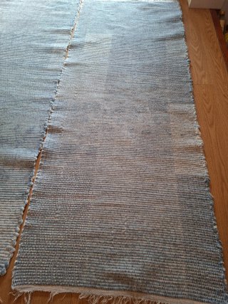 2 Tappeti azzurri in cotone. Reversibili