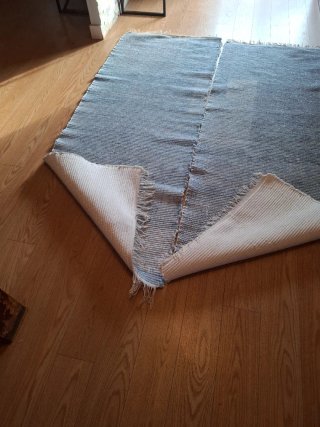 2 Tappeti azzurri in cotone. Reversibili