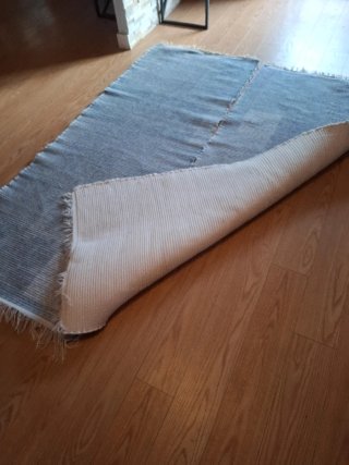 2 Tappeti azzurri in cotone. Reversibili