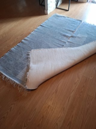 2 Tappeti azzurri in cotone. Reversibili