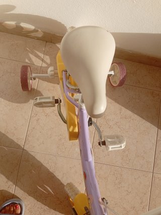 Bicicleta infantil con ruedecitas.