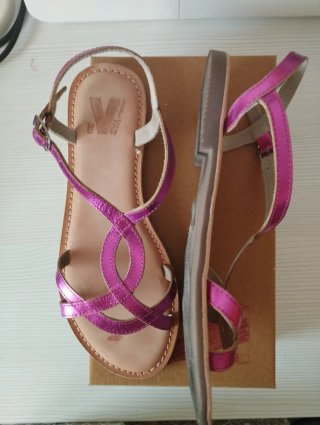 Sandalias planas Juncal Aguirre rosa 39