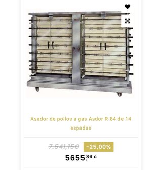 Asador de pollos a gas Asdor R-84