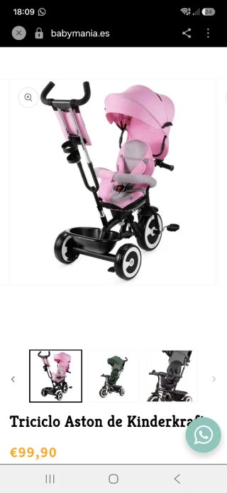 Triciclo Evolutivo Kinderkraft Rosa