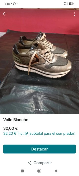 Zapatillas Voile Blanche doradas y grises