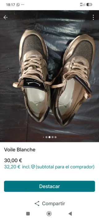 Zapatillas Voile Blanche doradas y grises