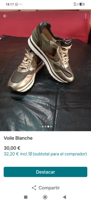 Zapatillas Voile Blanche doradas y grises