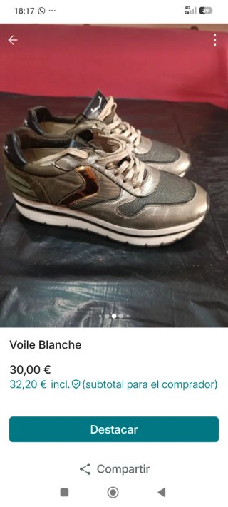 Zapatillas Voile Blanche doradas y grises
