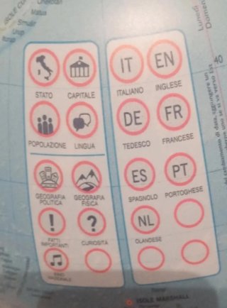 Globo terráqueo con luz 6 idiomas