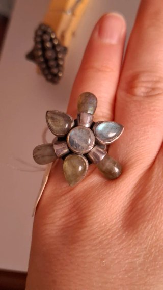 Anillos plateados y Piedras Varias