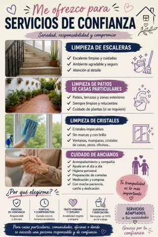 Servicios de limpieza y cuidado de ancianos