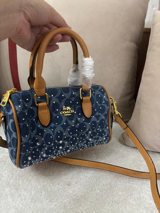 Bolso Coach Azul con Brillantes