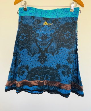 Desigual Boho Floral Midi Skirt M Viscose