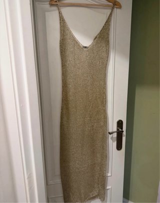 Vestido Zara Champán Talla Única