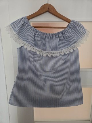 Blusa Hombros Descubiertos Rayas