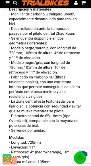 Manillar carbono trial Breeth