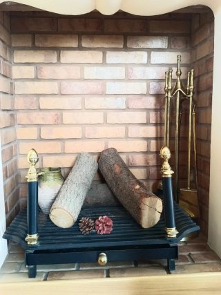 Parrilla Chimenea con Morillos Dorados