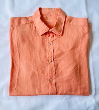 Massimo Dutti 100% Linen Coral Shirt XL
