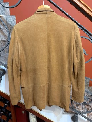 Giacca blazer in vera pelle scamosciata vintage