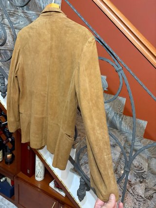 Giacca blazer in vera pelle scamosciata vintage